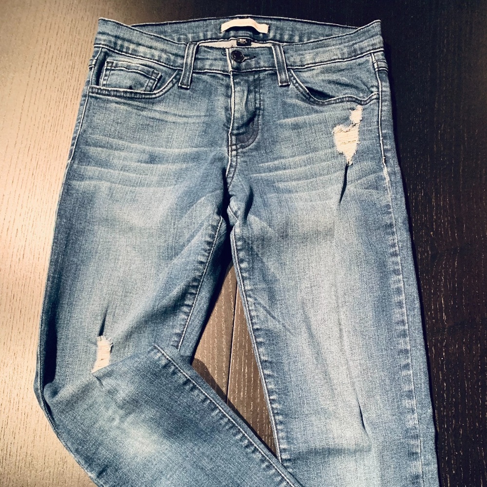 FLYING MONKEY Cropped Ankle Zip Skinny Jean